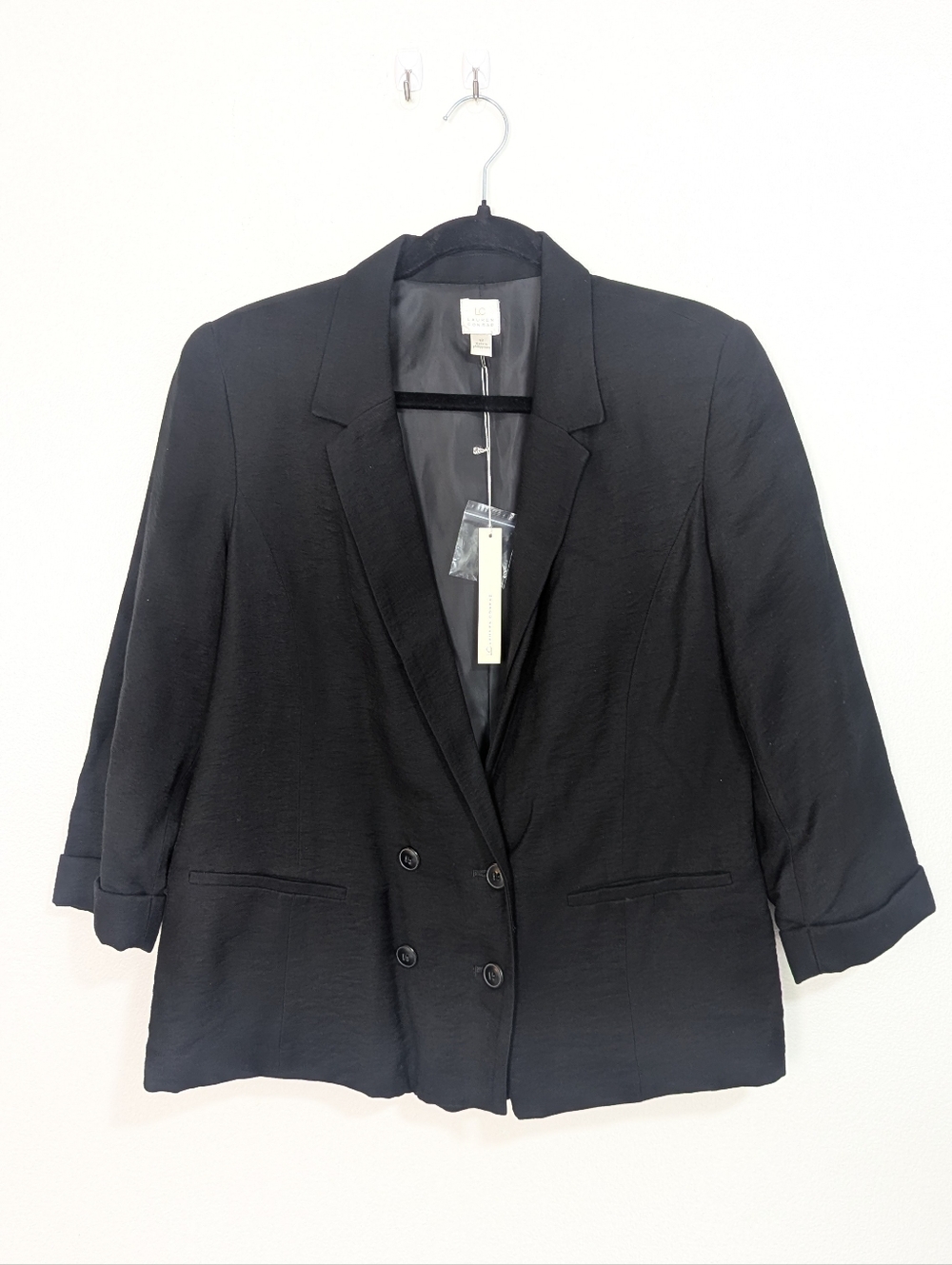 NWT LC Lauren Conrad Black "Bright Night" Double Breasted Blazer Size 12